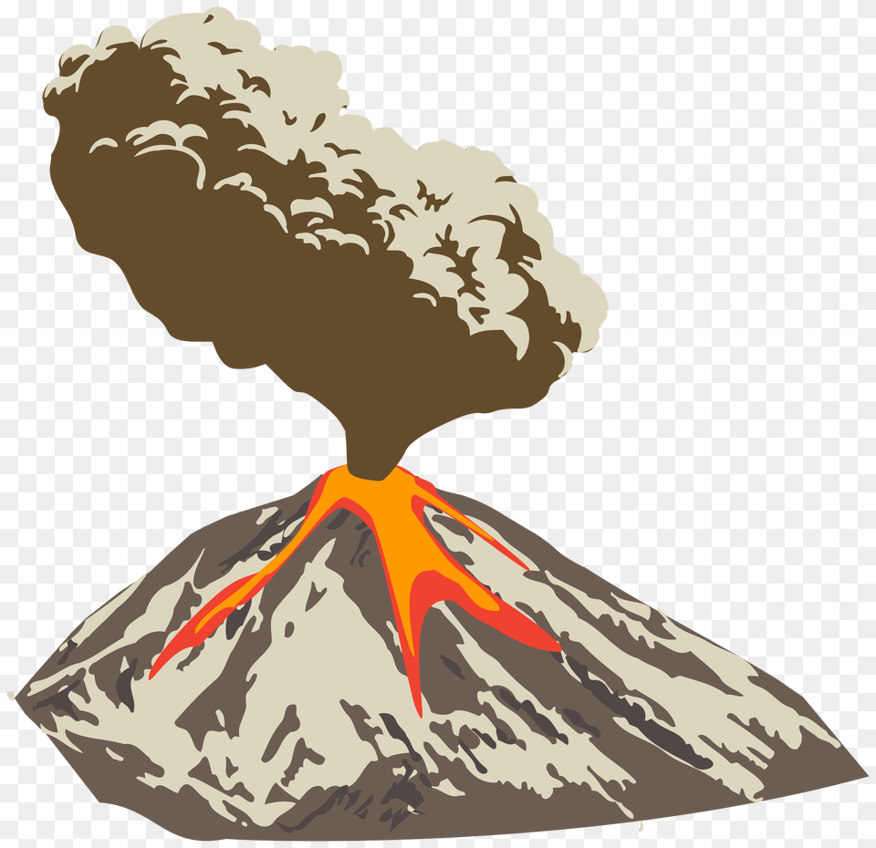 Volcano Clipart Nature, Mountain, Outdoors, Eruption, Person Free Png