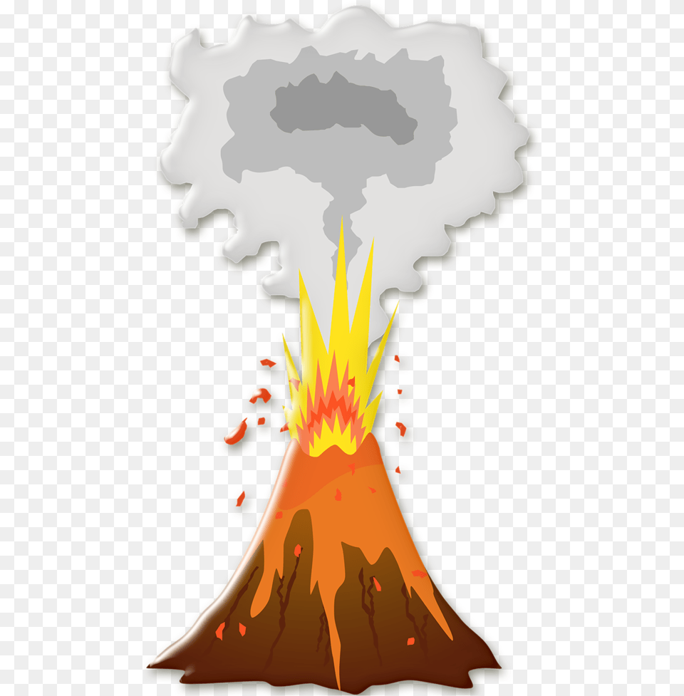 Volcano Erupting Clip Art, Nature, Mountain, Outdoors, Eruption Png