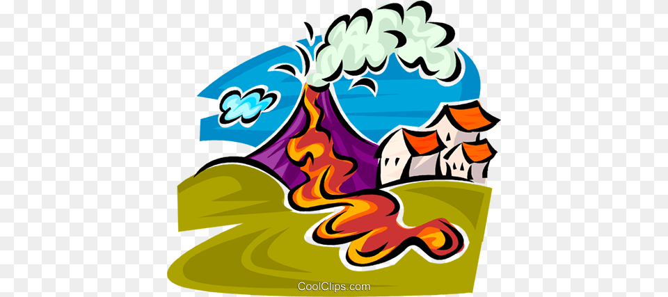 Volcano Erupting Royalty Vector Clip Art Illustration, Outdoors, Nature, Camping Free Png Download