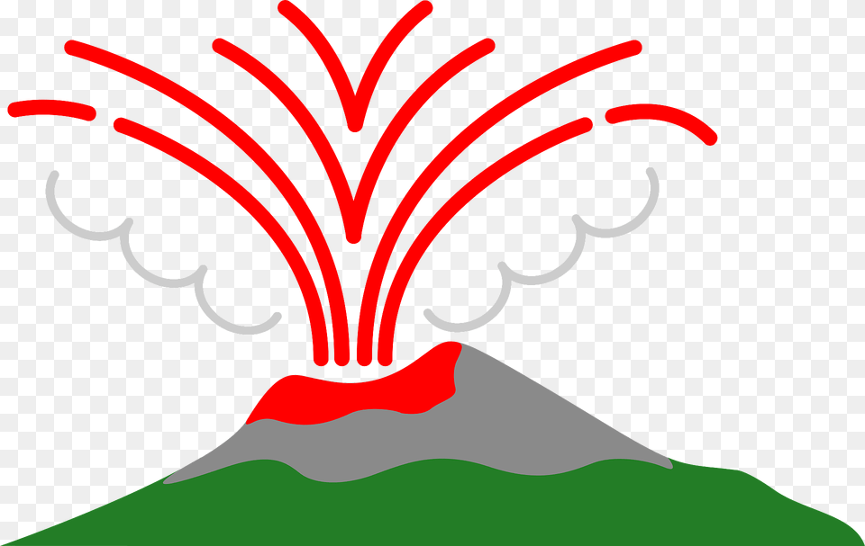 Volcano Eruption Clipart, Nature, Mountain, Outdoors, Art Png