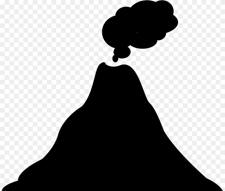 Volcano Silhouette, Mountain, Nature, Outdoors, Person Png Image