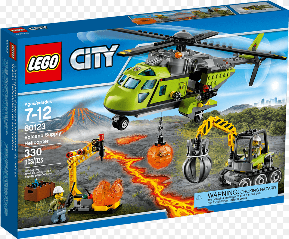 Volcano Supply Helicopter Lego City Volcano Helicopter, Aircraft, Vehicle, Transportation, Outdoors Free Png Download