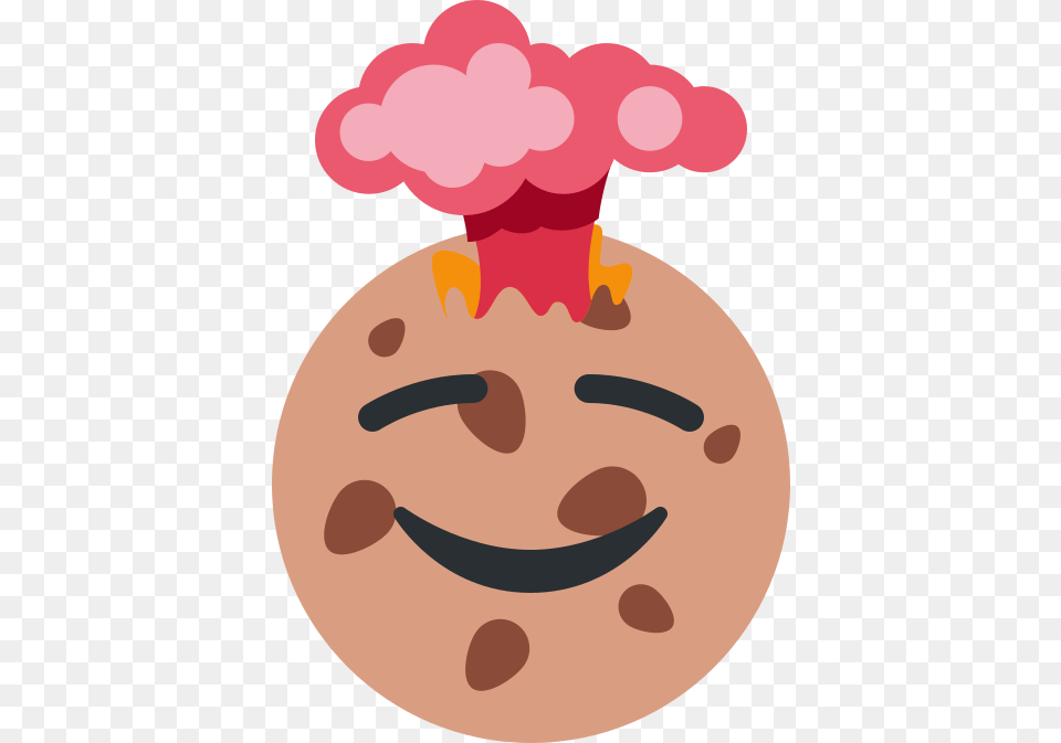 Volcano With Emoji Face, Cake, Food, Dessert, Cupcake Png Image