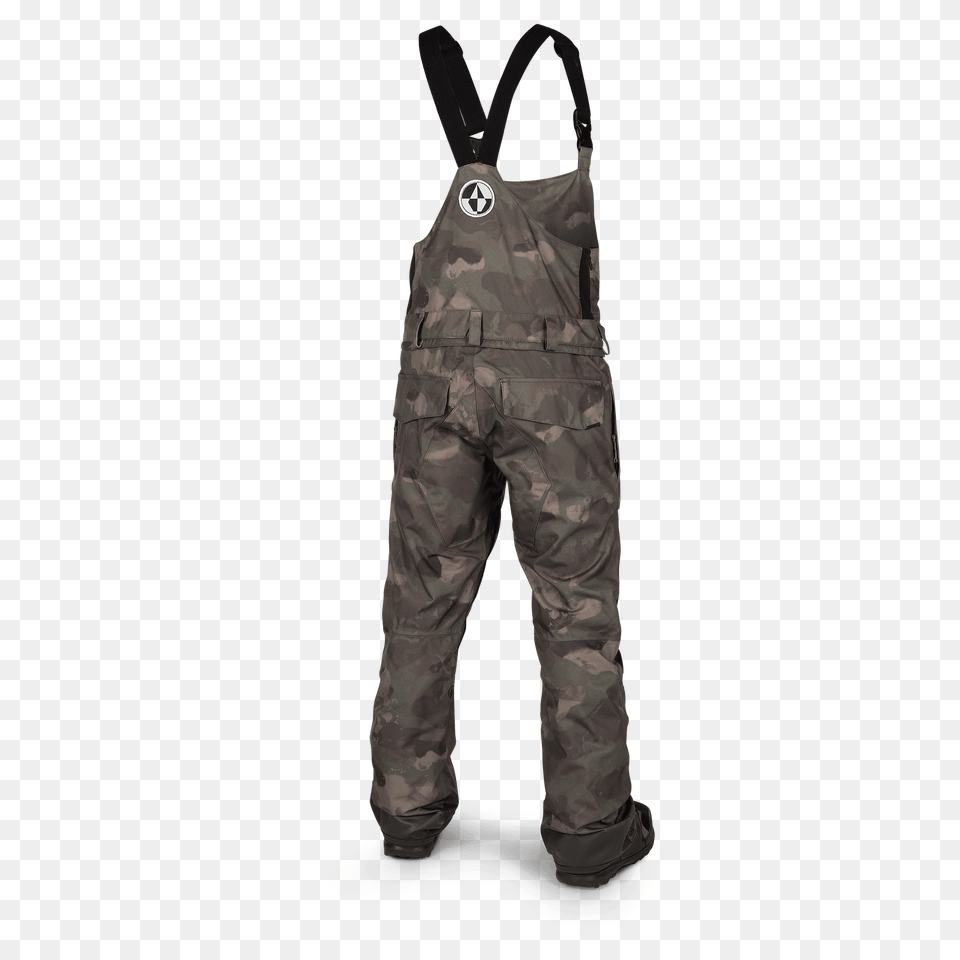 Volcom Roan Bib Overall Mens Snow Pant In Camouflage, Clothing, Pants, Jeans, Person Free Png