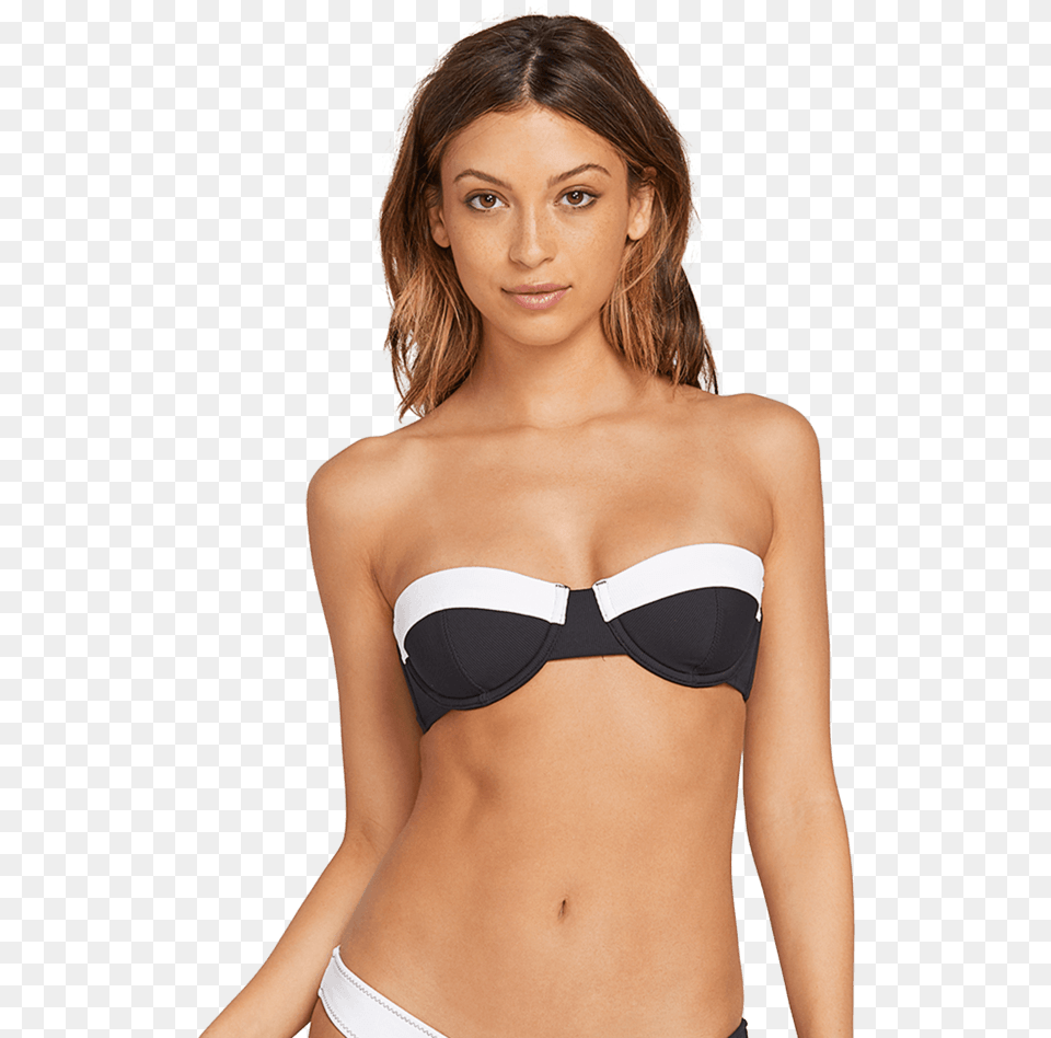 Volcom Womens Simply Solid Rib Bandeau Bikini Top Swimming Plavky Volcom Dmsk, Bra, Clothing, Underwear, Lingerie Free Png