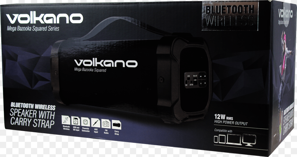 Volkano Mega Bazooka Squared Bluetooth Speaker Packaging Electronics Png Image