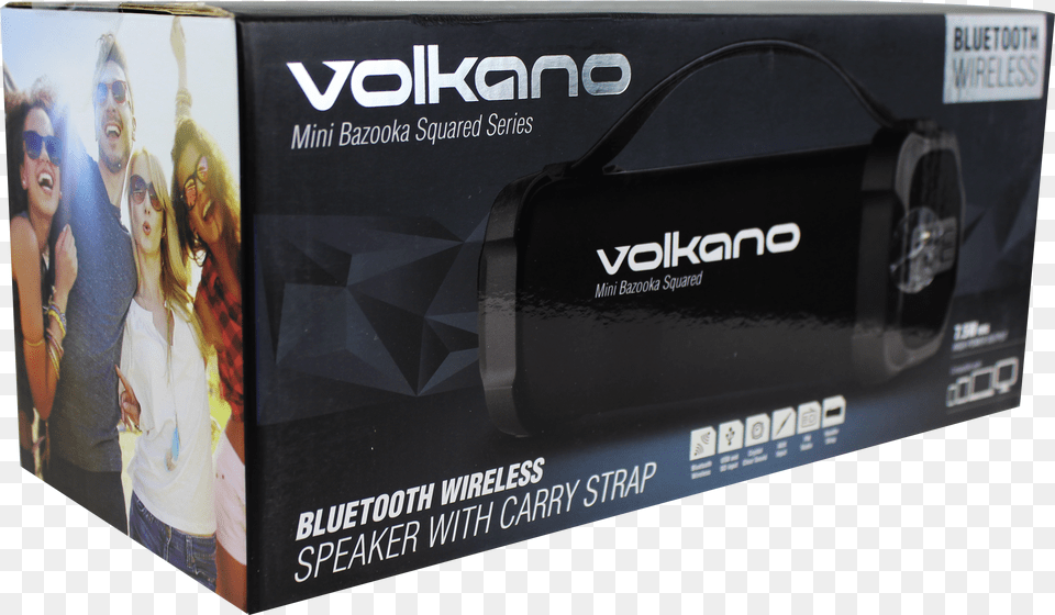 Volkano Mini Bazooka Squared Bluetooth Speaker Packaging Packaging Speaker Free Png