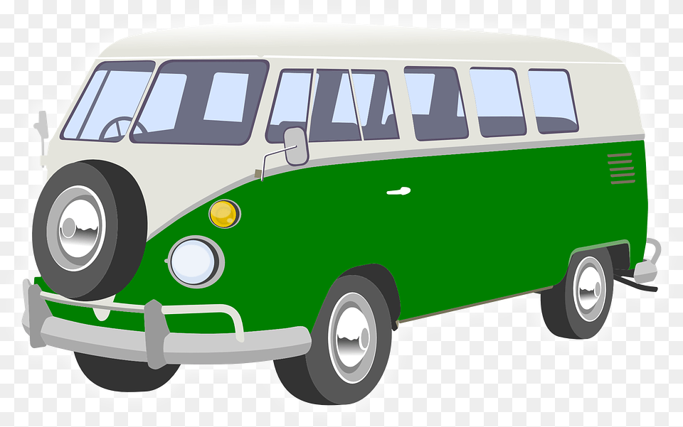 Volkswagen Bus Green Van Clipart, Caravan, Minibus, Transportation, Vehicle Free Transparent Png