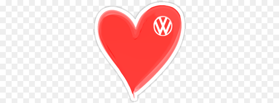 Volkswagen Love Logo Sticker By Melodyart Vw Symbol, Heart, Food, Ketchup, Balloon Free Png
