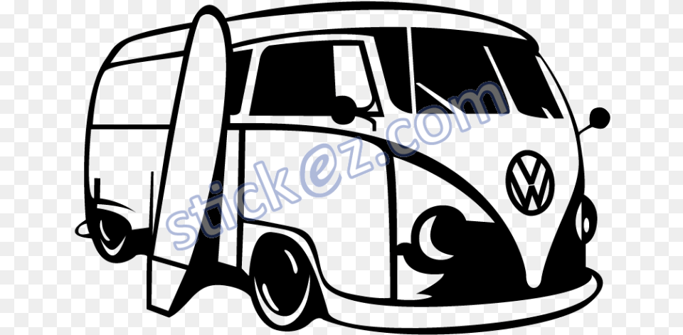 Volkswagen Type 2 Van Car Vw Van Silhouette, Caravan, Transportation, Vehicle, Lawn Mower Free Png Download