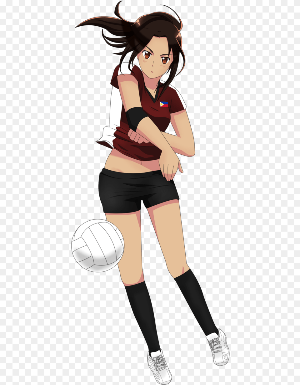 Volleyball By Exelionstar Anime Girl Playing Volleyball Sport Volleyball Anime Girl, Comics, Shorts, Book, Clothing Free Png