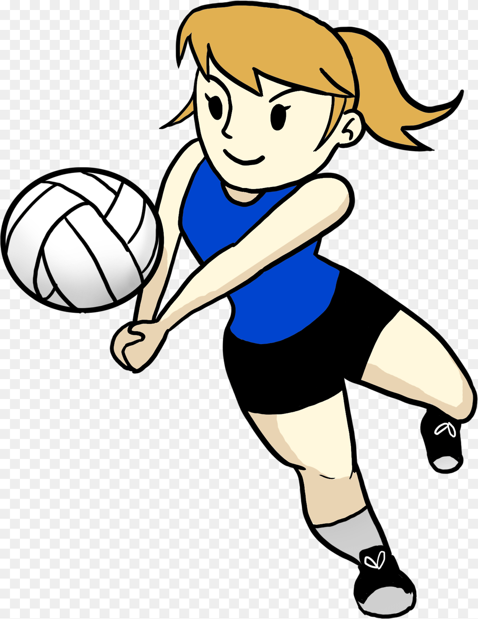 Volleyball Clip Cartoon Clipart Girl Playing Volleyball, Baby, Person, Book, Comics Free Transparent Png