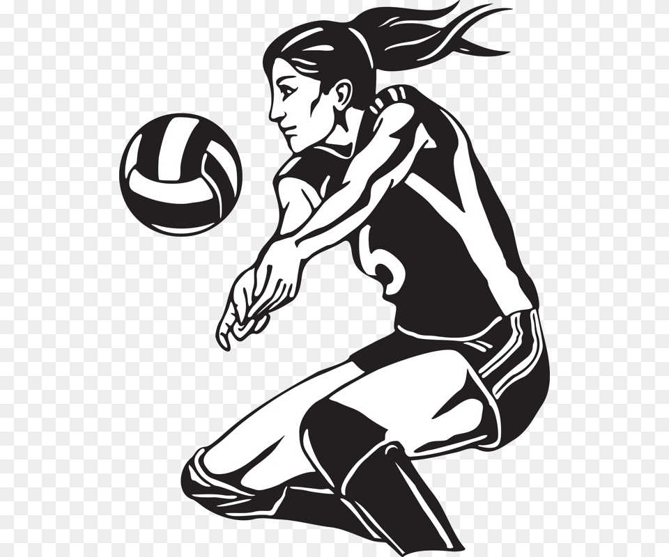 Volleyball Clipart Black And White Volleyball Images Clip Art, Stencil, Person, Face, Head Png Image