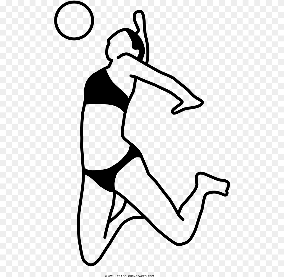 Volleyball Coloring Page, Gray Free Png Download