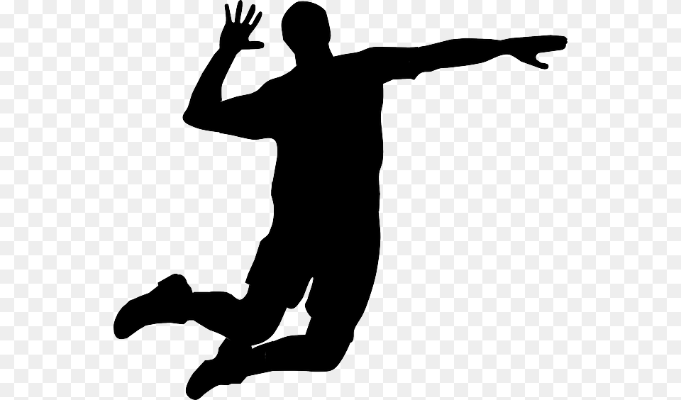 Volleyball Hit Transparent Volleyball Hit, Silhouette, Adult, Male, Man Free Png Download