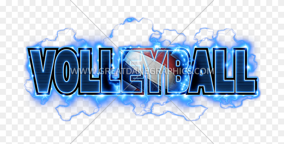 Volleyball Lightning Type Graphic Design, Light Png Image
