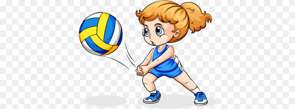 Volleyball Play Girl Clip Art, Baby, Person, Sphere, Face Png Image