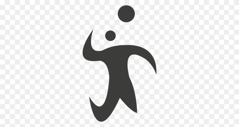 Volleyball Player Hitting Symbol, Logo, Animal, Fish, Sea Life Free Png Download