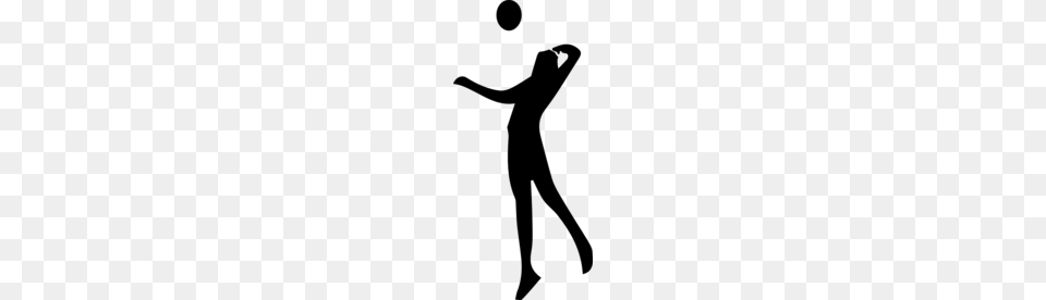 Volleyball Player Silhouette Clipart, Gray Free Png