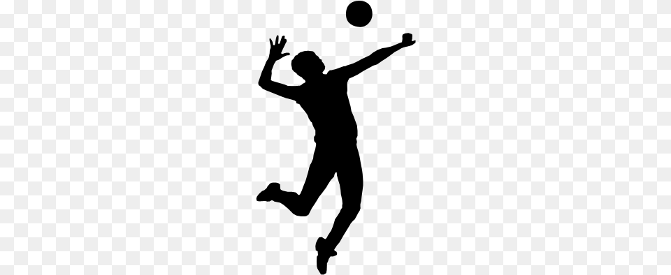 Volleyball Player Silhouette Clipart Image Volleyball Silhouette, Gray Free Png
