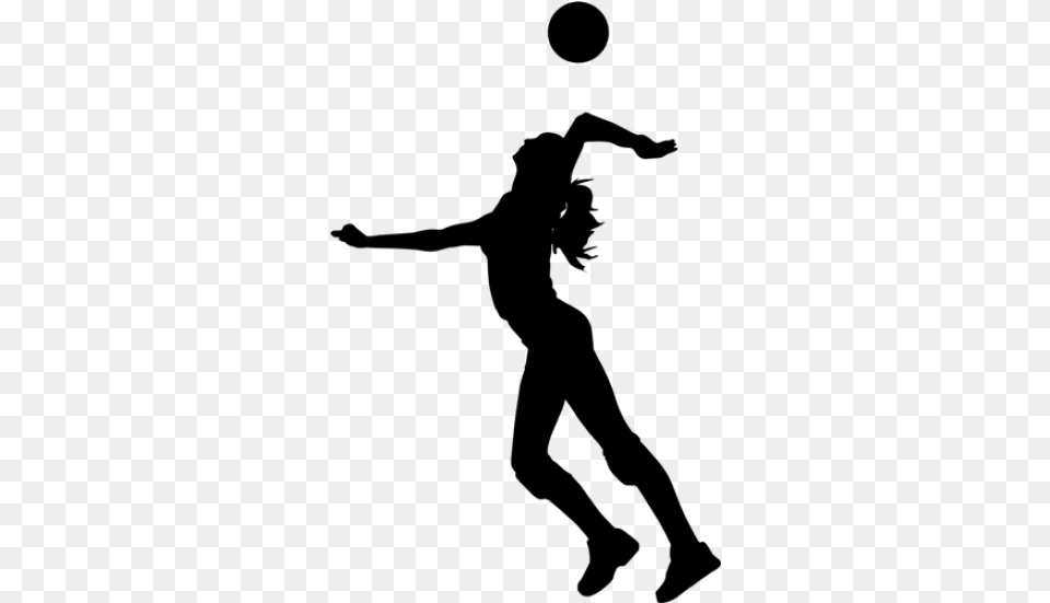 Volleyball Player Silhouette Transparent, Gray Free Png Download