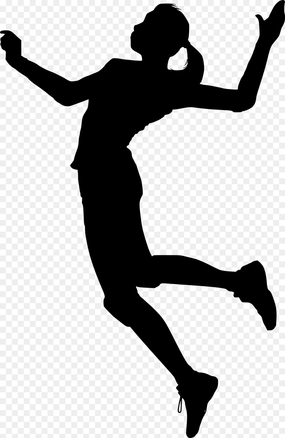 Volleyball Players Silhouette, Gray Free Png Download