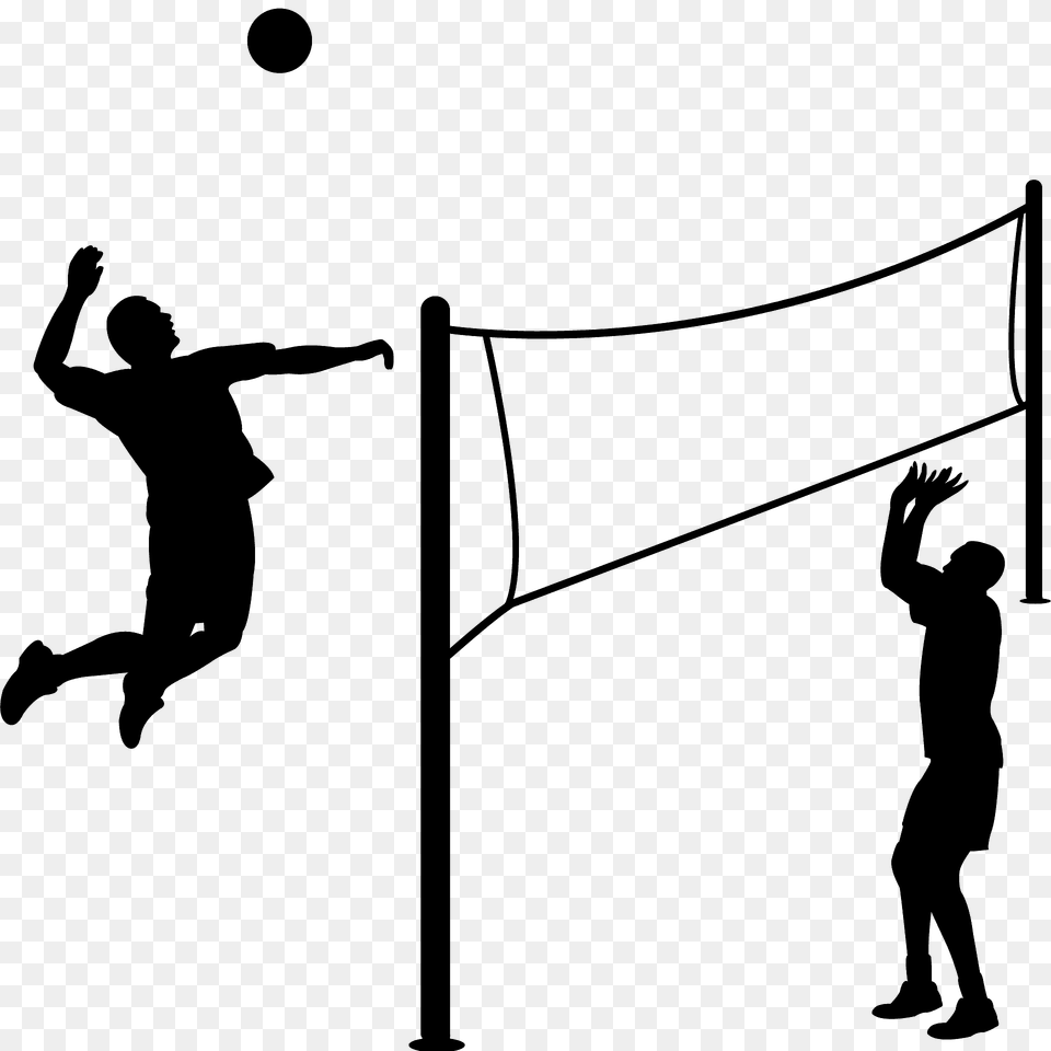 Volleyball Silhouette, Person, People, Adult, Man Free Png Download