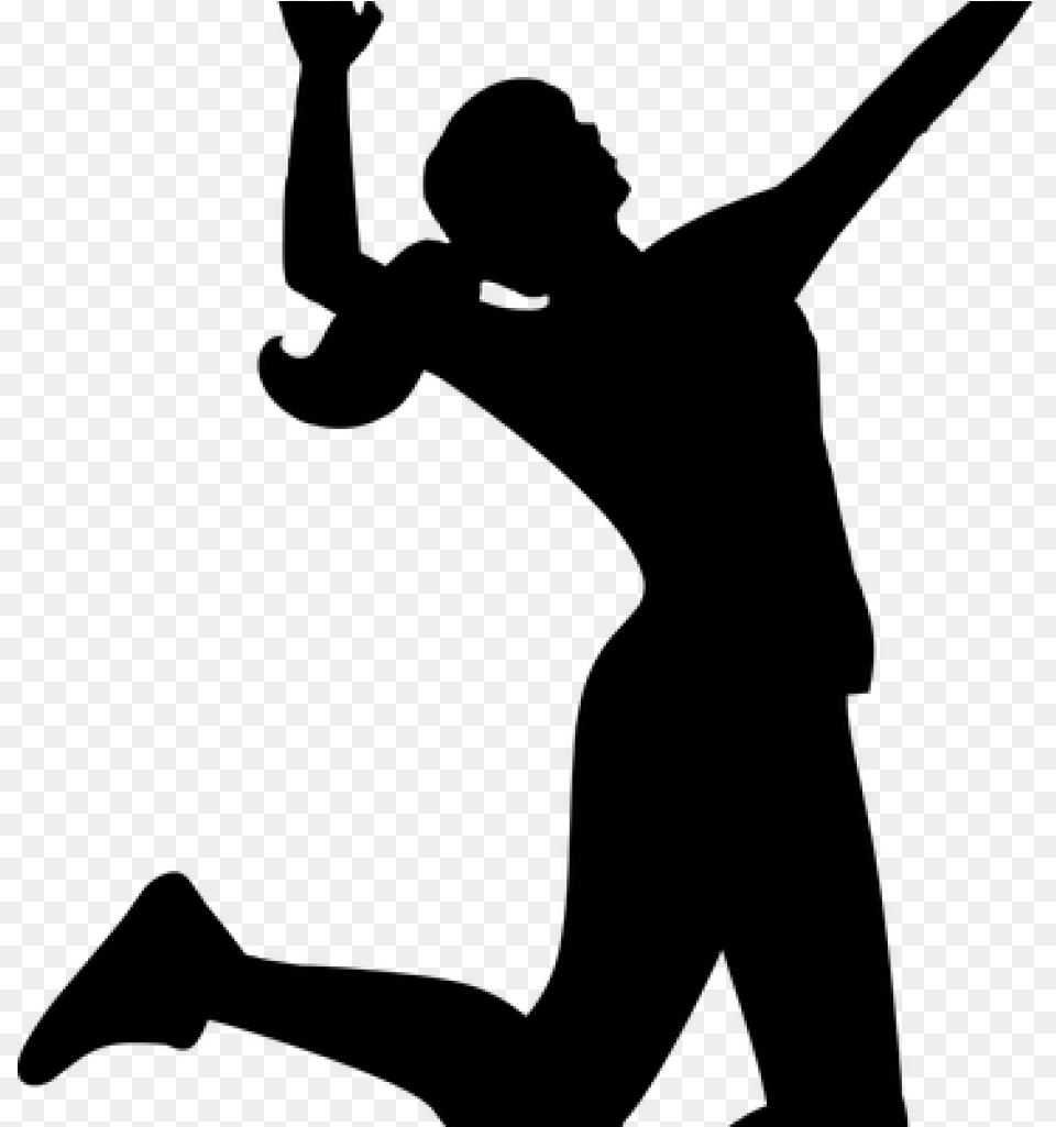 Volleyball Silhouette, Gray Png Image