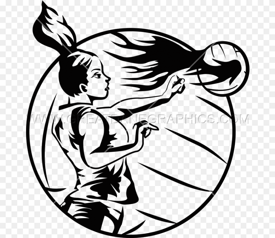 Volleyball Spiking In Black And White Clipart Playing Volleyball Black And White, Book, Comics, Publication, Face Png Image