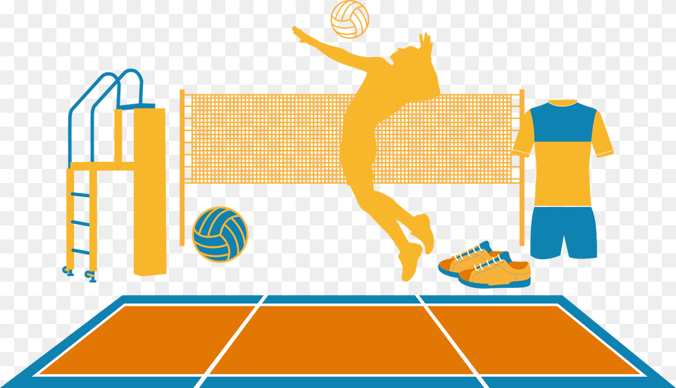 Volleyball Vecteur Euclidean Vector Volleyball, Person, Clothing, T-shirt, Footwear Free Transparent Png