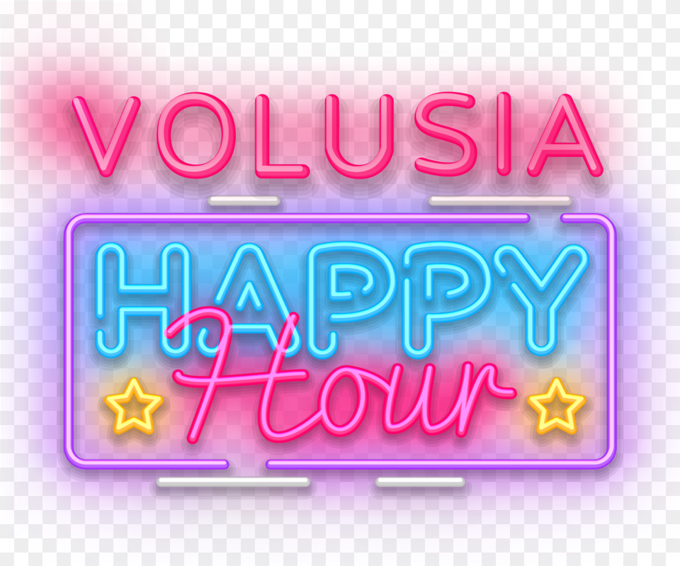 Volusia Happy Hour Photo Calligraphy, Light, Neon Free Png
