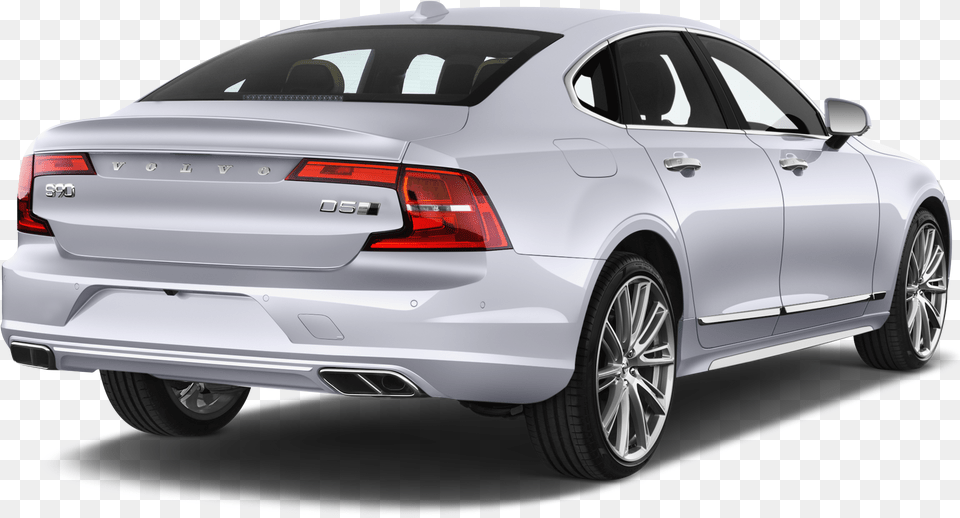 Volvo S90 Company Car Side Rear View Car From Behind, Sedan, Transportation, Vehicle, Machine Png Image