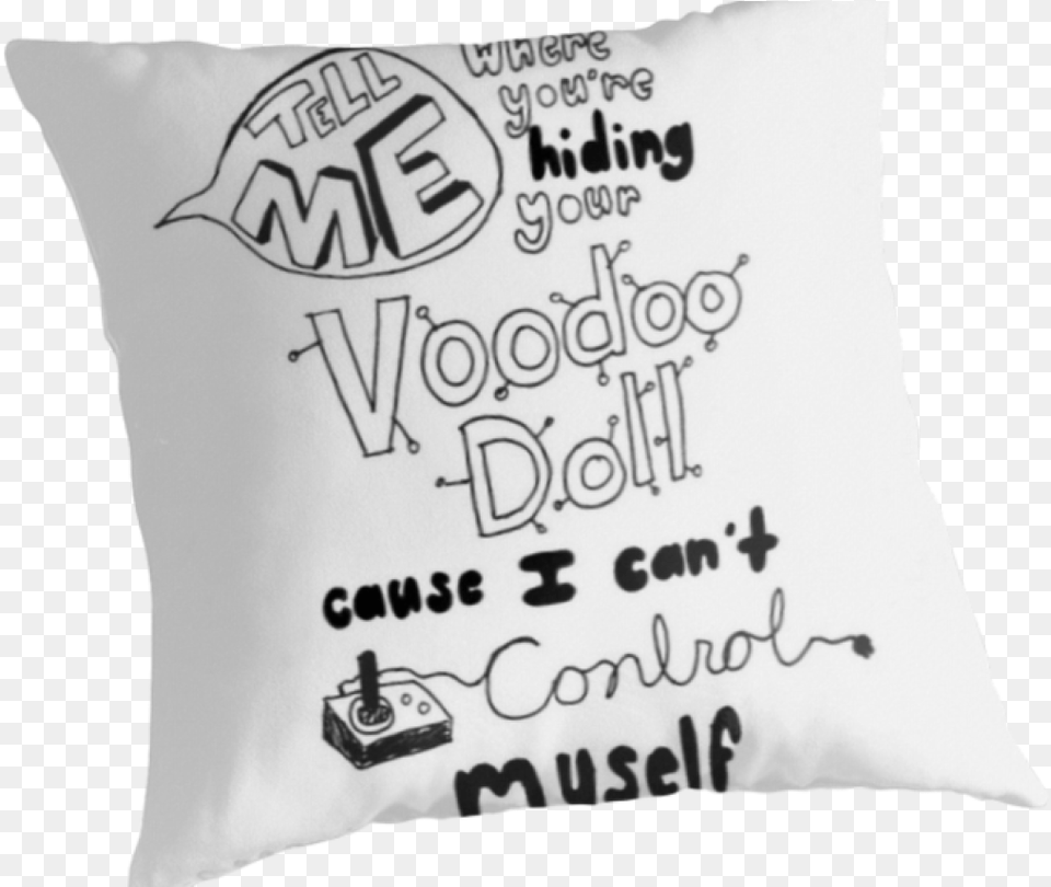 Voodoo Doll Drawing Cushion, Home Decor, Pillow, Adult, Bride Free Png