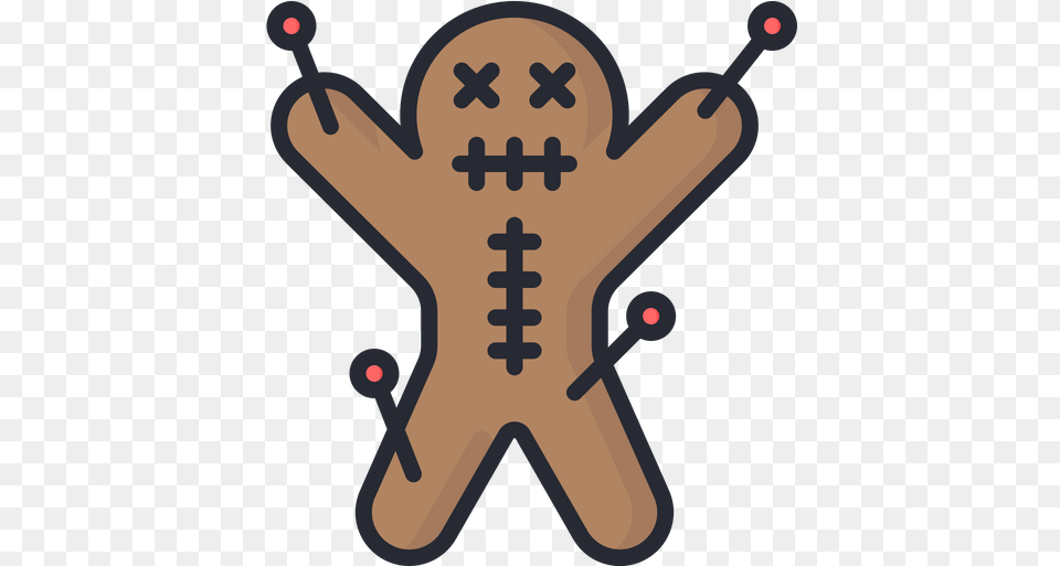 Voodoo Doll Icon Of Colored Outline Dot, Cookie, Food, Sweets, Gingerbread Free Png