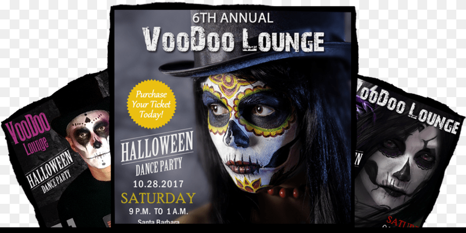 Voodoo Lounge 6th Annual Halloween Dance Party Masque, Adult, Publication, Person, Man Png