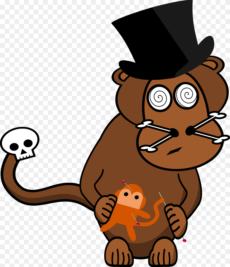 Voodoo Monkey Clipart, Animal, Mammal, Baby, Person Png Image