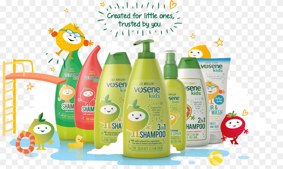 Vosene Kids Shampoo Vosene, Bottle, Face, Head, Person Free Png