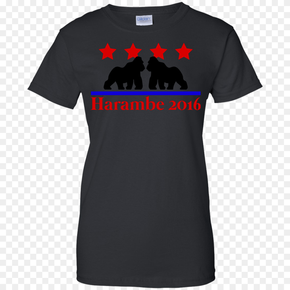 Vote For Harambe Harambeauto Ladies Custom Cotton T Shirt, Clothing, T-shirt, Animal, Bear Free Transparent Png