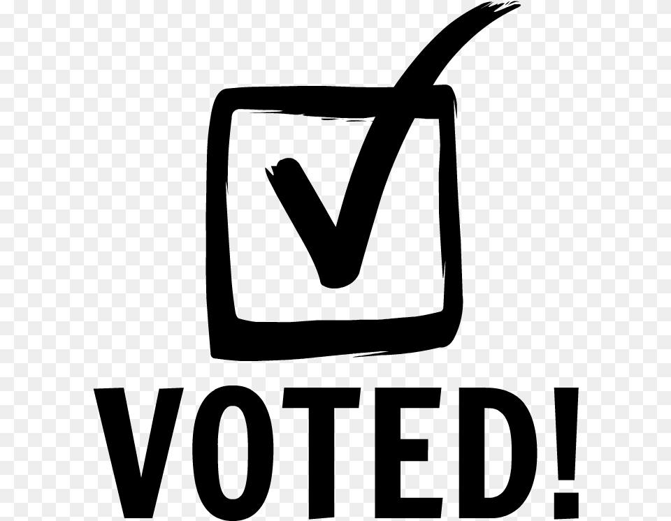 Voted Sticker Black And White Voted, Gray Free Png Download