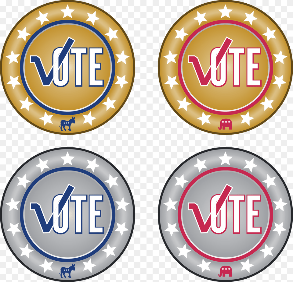 Voting Buttons Colonial America Clip Art, Logo, Badge, Symbol, Text Png Image