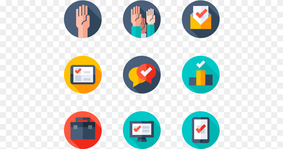 Voting Election Flat Icons, Body Part, Hand, Person Free Png Download