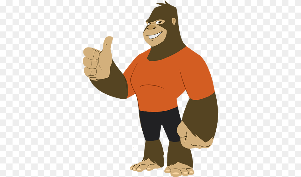 Voucher Ape Gorilla Thumbs Up, Animal, Bear, Mammal, Wildlife Free Transparent Png