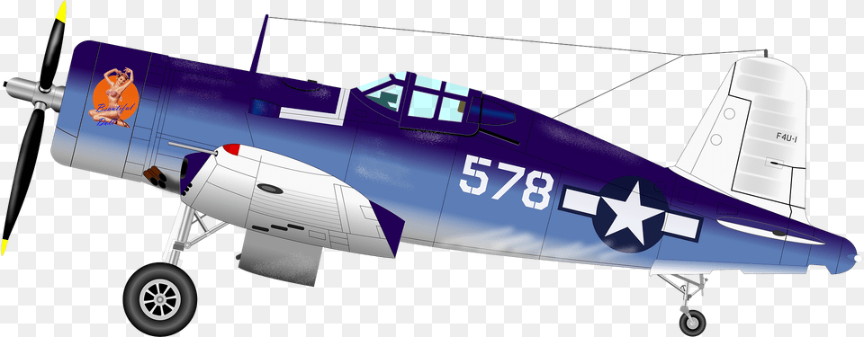 Vought F4 U 1 Corsair Clipart, Aircraft, Airplane, Transportation, Vehicle Png Image