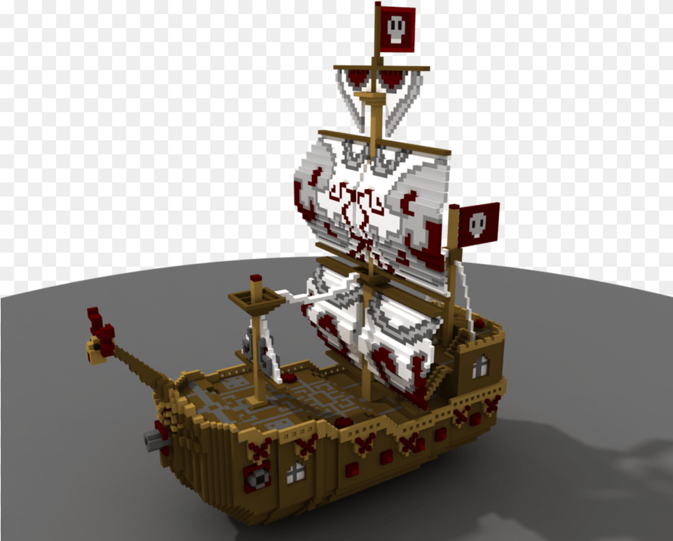 Voxel Pirate Ship, Treasure Free Transparent Png