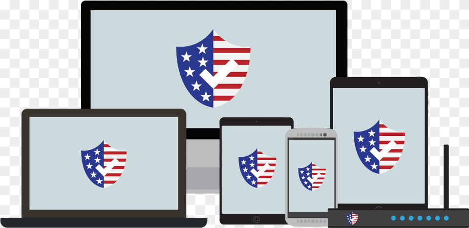 Vpn Shields On A Range Of Devices Uk Vpn, American Flag, Flag, Electronics, Screen Png