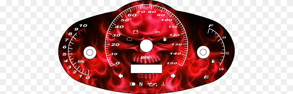Vrod Red Flaming Skull New Faceplate V Rod, Gauge, Tachometer, Disk Free Png Download