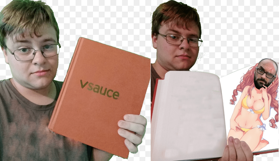 Vsauce Sticker Student Student, Reading, Publication, Body Part, Book Png Image