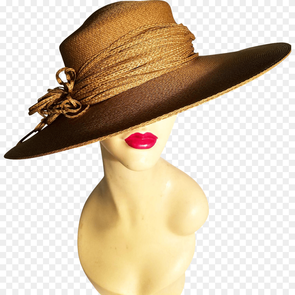 Vtg Rare Mlle Arlette New York Tilted Wide Brim Spectator, Clothing, Hat, Sun Hat, Adult Free Transparent Png