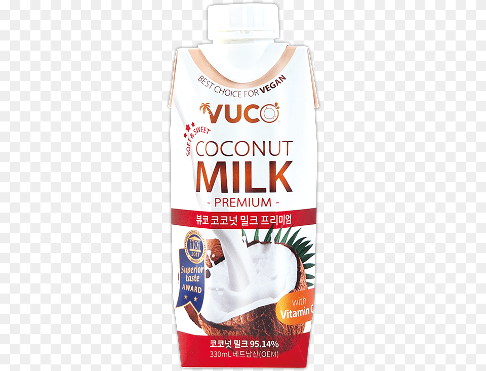 Vuco Premium Coconut Milk 330 Ml Drink Aseptic Coconut Juicebox, Food, Fruit, Plant, Produce Free Png Download