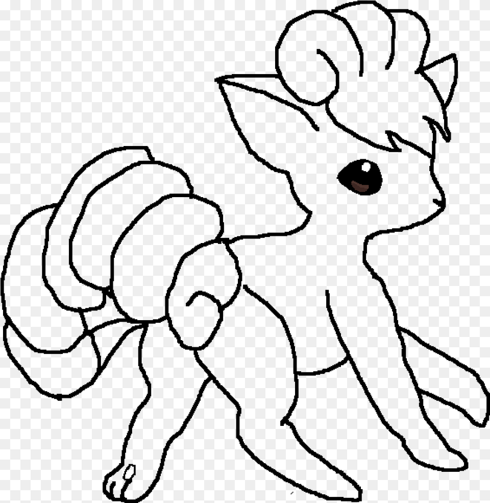 Vulpix Lineart Base Line Art, Astronomy, Moon, Nature, Night Free Png